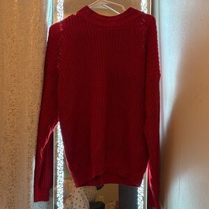 Elegant Red Crew Neck Sweater